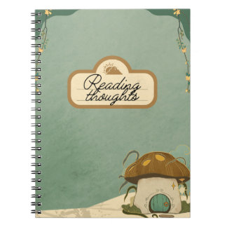 Espiral caderno de registro de leitura Cottagecore