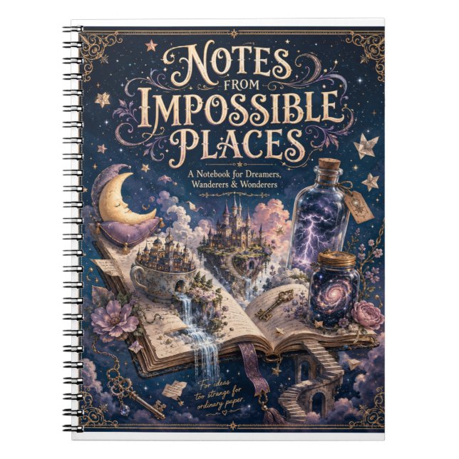 Espiral Caderno de Sonhos Mundos Impossíveis (Frente)