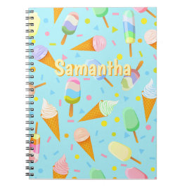 Espiral Caderno de Sorvete Personalizado – Doce Verão