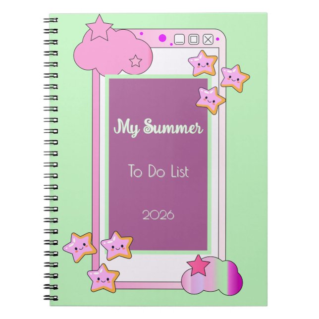 Espiral Caderno de telefone celular fofo para escola ou tr (Frente)