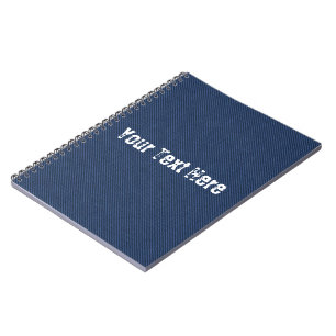 Espiral Caderno de Texto Personalizado Falso Jeans Azul