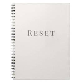 Espiral Caderno de Tipografia Minimalista – Reiniciar