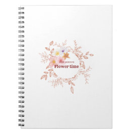 Espiral Caderno de Trevo Botânico Estético Floral