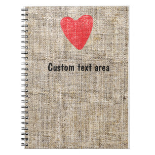 Espiral Caderno de Valentino com Coração Estampado em Verm