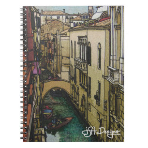 Espiral Caderno de Veneza da arte de matéria têxtil