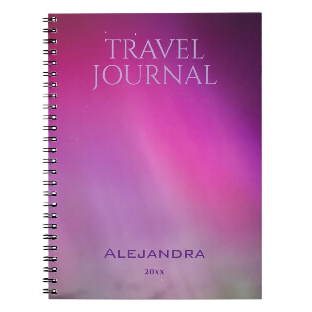 Espiral Caderno de Viagens Aurora Nome Ano (Frente)