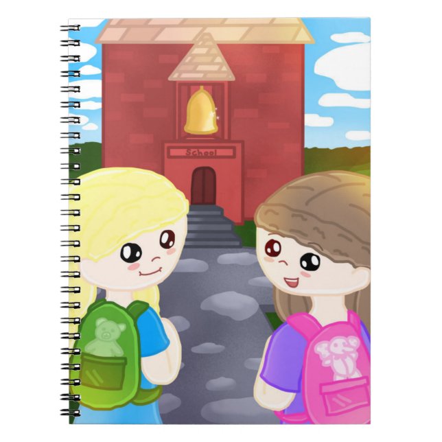 Espiral Caderno de Volta às Aulas Desenhado à Mão (Frente)