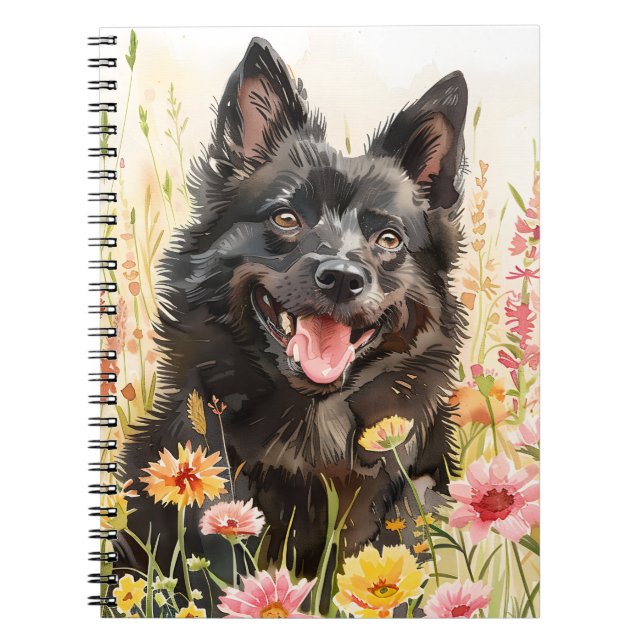 Espiral Caderno – Diário de Aquarela do Schipperke (Frente)