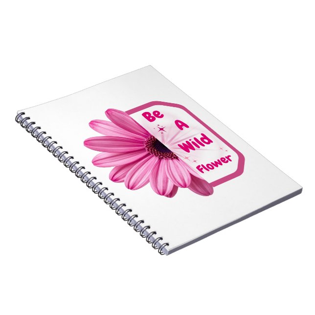 Espiral Caderno Diário Estético de Floral Rosa (Lado Direito)