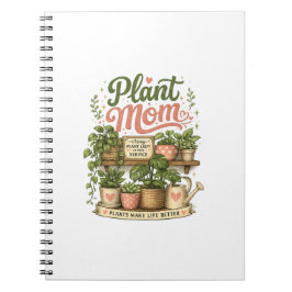 Espiral Caderno Diário Plant Mom Plants Make Life Better