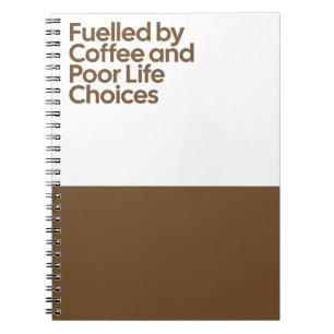 Espiral Caderno Divertido Alimentado por Café