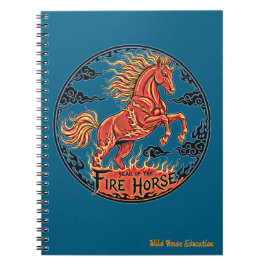 Espiral Caderno do Ano do Cavalo de Fogo