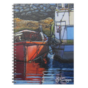 Espiral Caderno do barco da arte de matéria têxtil