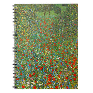 Espiral Caderno do campo da papoila de Gustavo Klimt