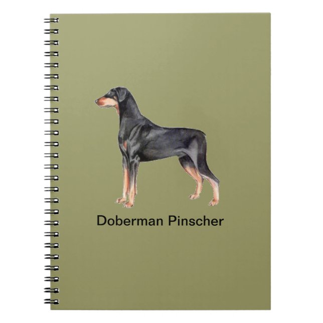 Espiral Caderno do cão do Pinscher do Doberman (Frente)