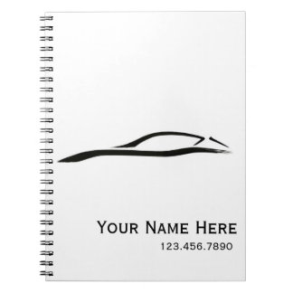 Espiral Caderno do carro de corridas - personalizado