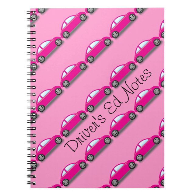 Espiral Caderno do Carro Rosa Fofo (Frente)