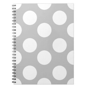 Espiral Caderno do cinza e o branco grande das bolinhas