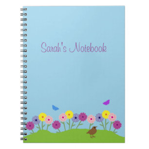 Espiral Caderno do costume da flor do verão do primavera