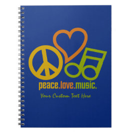 Espiral Caderno do costume da música do amor da paz