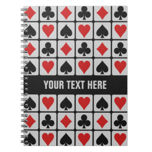 Espiral Caderno do costume do jogador de cartão