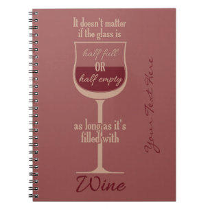 Espiral Caderno do costume do vidro de vinho tinto