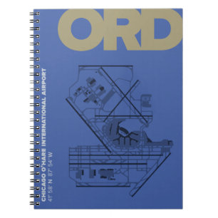 Espiral Caderno do diagrama do aeroporto de Chicago O'Hare