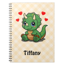Caderno do Dinossauro Fofo – Adicionar Nome