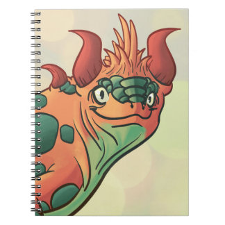 Espiral Caderno do Dragão Laranja e Verde Teal