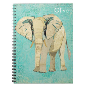 Espiral Caderno do elefante branco