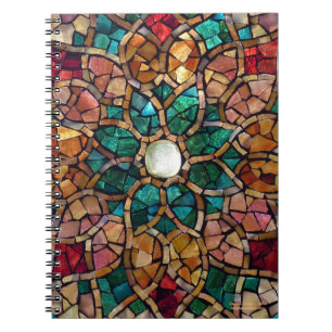 Espiral Caderno do "estrela do mosaico do vitral outono "