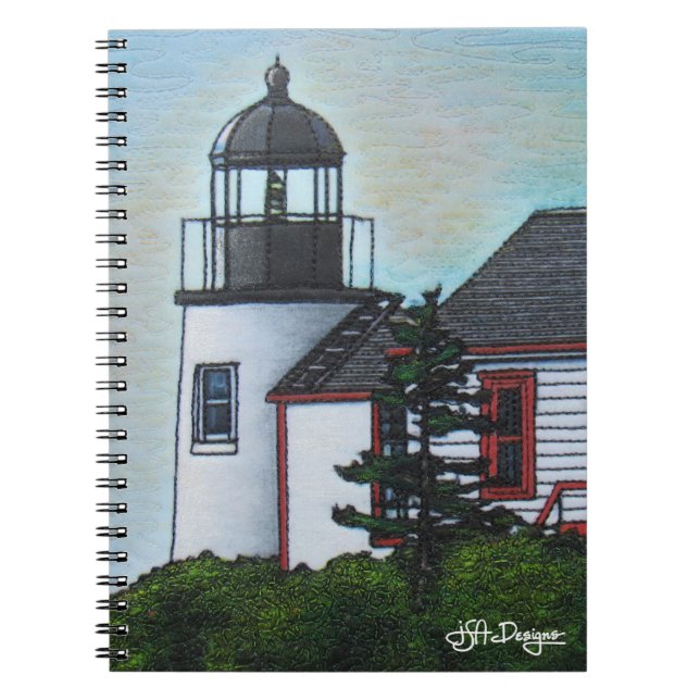 Espiral Caderno do farol da arte de matéria têxtil (Frente)