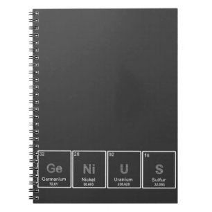 Espiral Caderno do gênio da mesa periódica