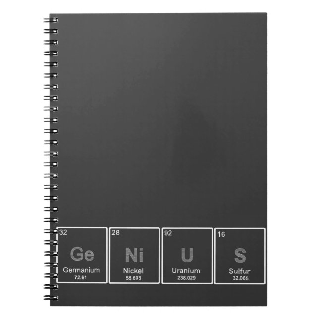 Espiral Caderno do gênio da mesa periódica (Frente)