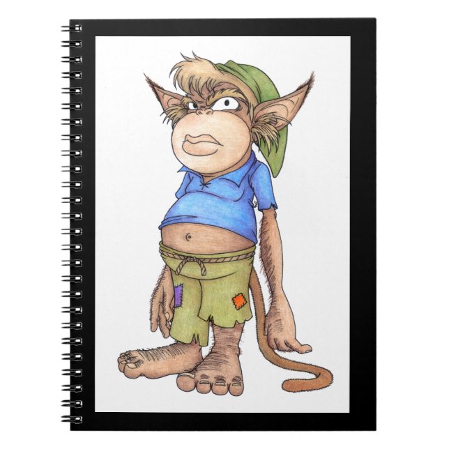 Espiral Caderno do Gnomo do Macaco Suga-Dedo Mau (Frente)