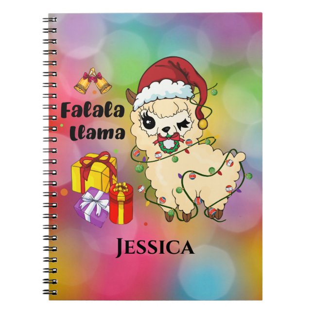 Espiral Caderno do Llama de Natal (Frente)
