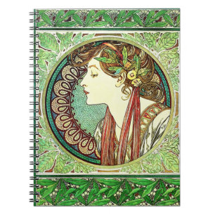 Espiral Caderno do louro de Alphonse Mucha