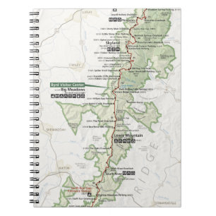 Espiral Caderno do mapa de Shenandoah