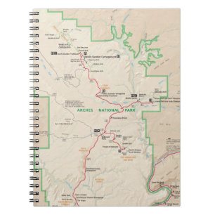 Espiral Caderno do mapa dos arcos