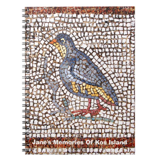 Espiral Caderno do mosaico do pássaro de Kos (Frente)