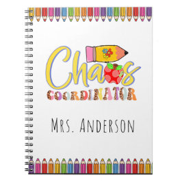 Espiral Caderno do Nome do Professor Coordenador de Caos
