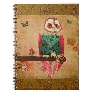 Espiral Caderno do ouro da coruja de Rosa