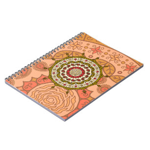 Espiral Caderno do ouro da fantasia de Mehndi