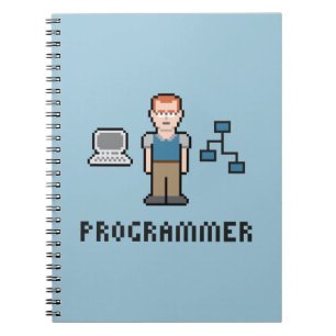 Espiral Caderno do papel do programador do pixel