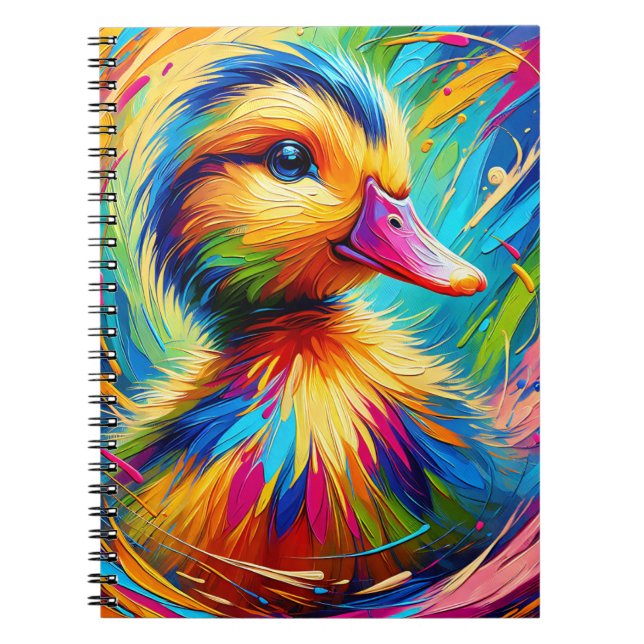 Espiral Caderno do Patinho de Pena de Neon (Frente)