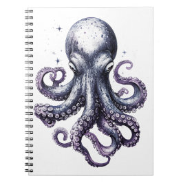 Espiral Caderno do polvo da vida oceânica