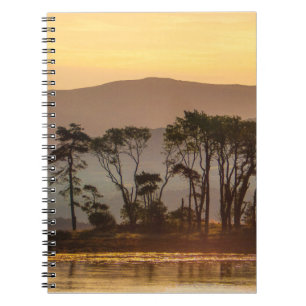 Espiral Caderno do Pôr do Sol Costeiro da Hora Dourada Irl