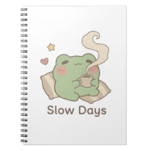 Espiral Caderno do Sapo de Dias Lentos Diário Kawaii Fof