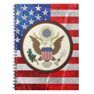 Espiral caderno do selo do excelente americano
