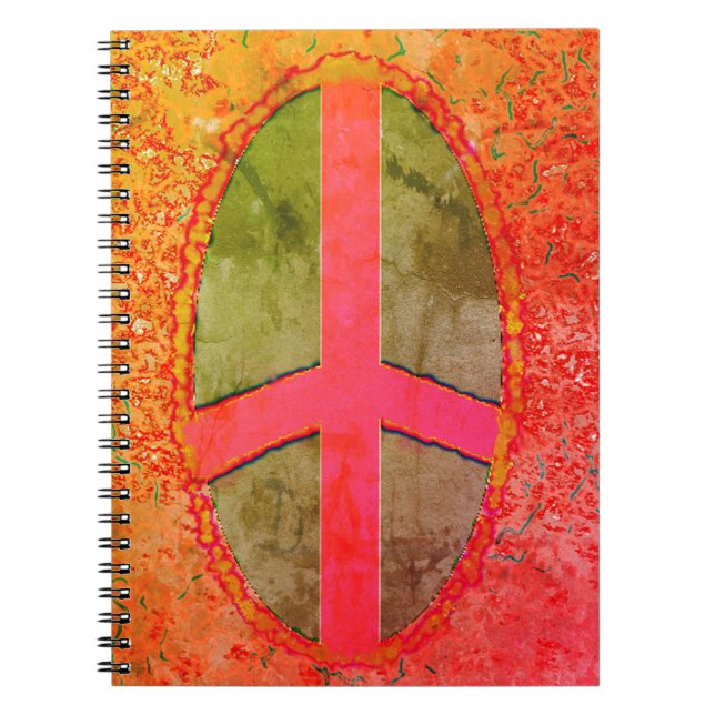 Espiral Caderno do Sinal de Paz das Cores de Outono (Frente)